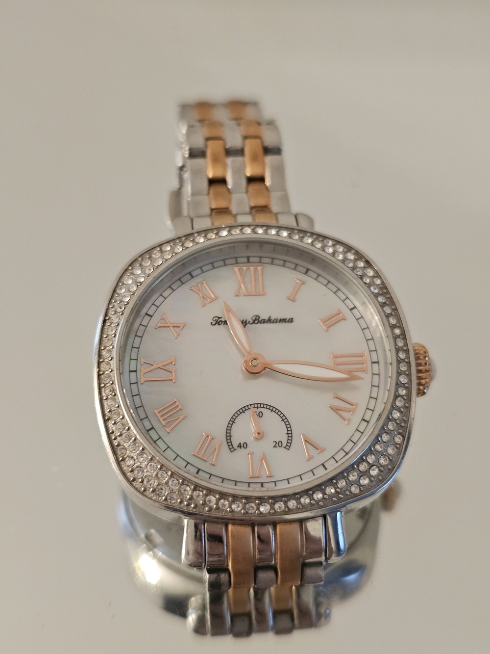 Tommy Bahama Two-Tone Crystal Accent Watch - Rose Gold & Silver